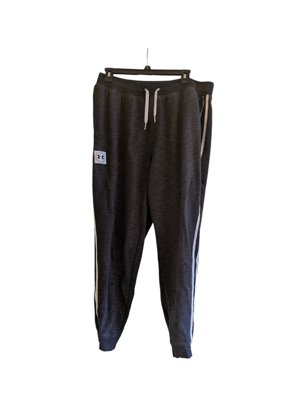 Under Armour Charcoal Heather Joggers with White Trim Size XL